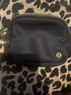 lululemon athletica Black Wristlet Clutch with Gold Accent